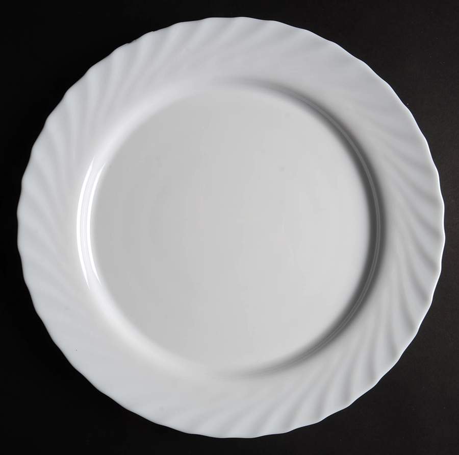 Trianon White 12" Chop Plate (Round Platter) by Arcopal-1