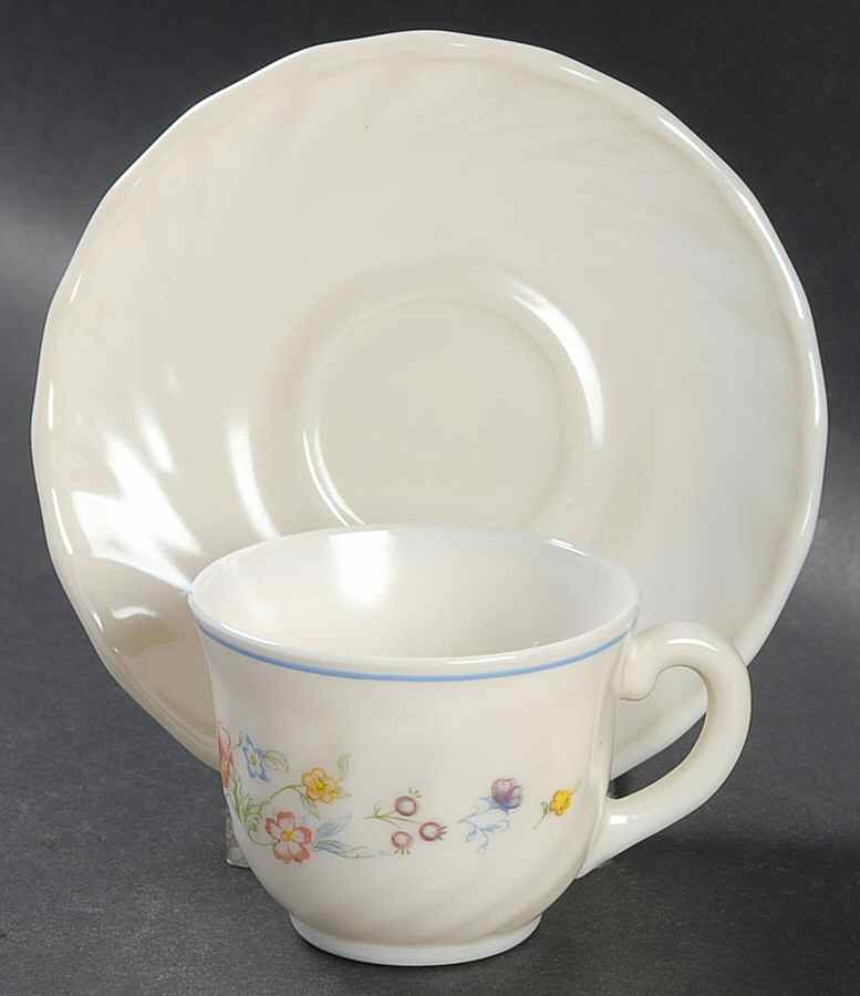 Victoria Flat Demitasse Cup & Saucer Set by Arcopal-1