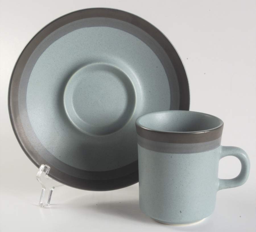 Navajo Blue Flat Cup & Saucer Set by Arrowstone-1