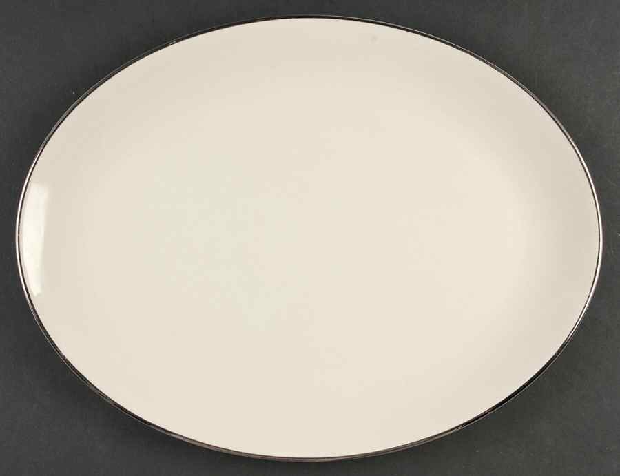 Royal Platinum (Cream) 14" Oval Serving Platter by Aristocraft-1