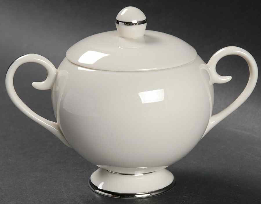 Royal Platinum (Cream) Sugar Bowl & Lid by Aristocraft-1
