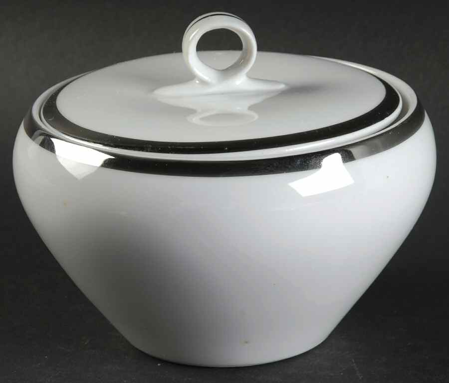 Royal Platinum (White) Sugar Bowl & Lid by Aristocraft-1