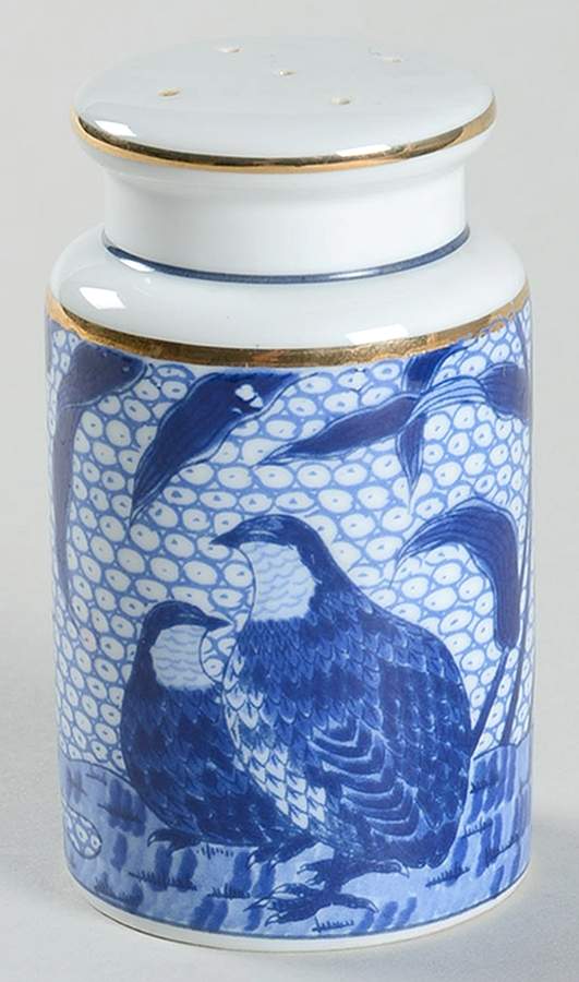 Blue Chinese Quail Pepper Shaker by Arita-1