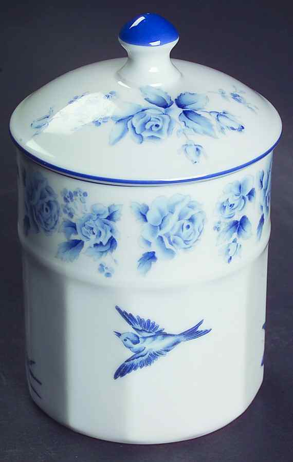 Blue Damask Jam/Jelly & Lid by Arita-1