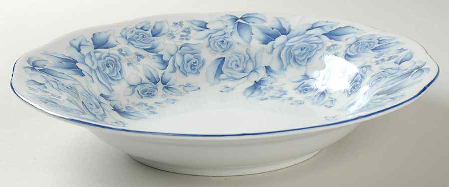 Blue Damask Large Rim Soup Bowl by Arita-1