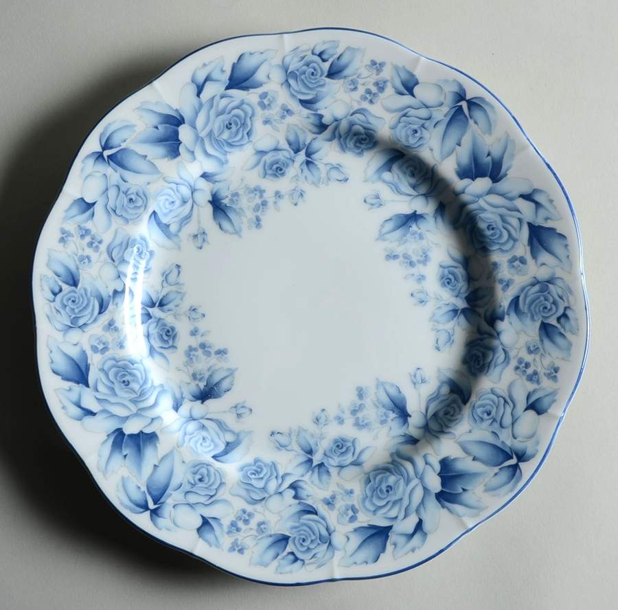 Blue Damask Luncheon Plate by Arita-1