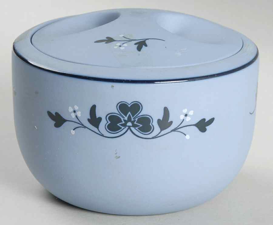 Celebration Blue Sugar Bowl & Lid by Arita-1
