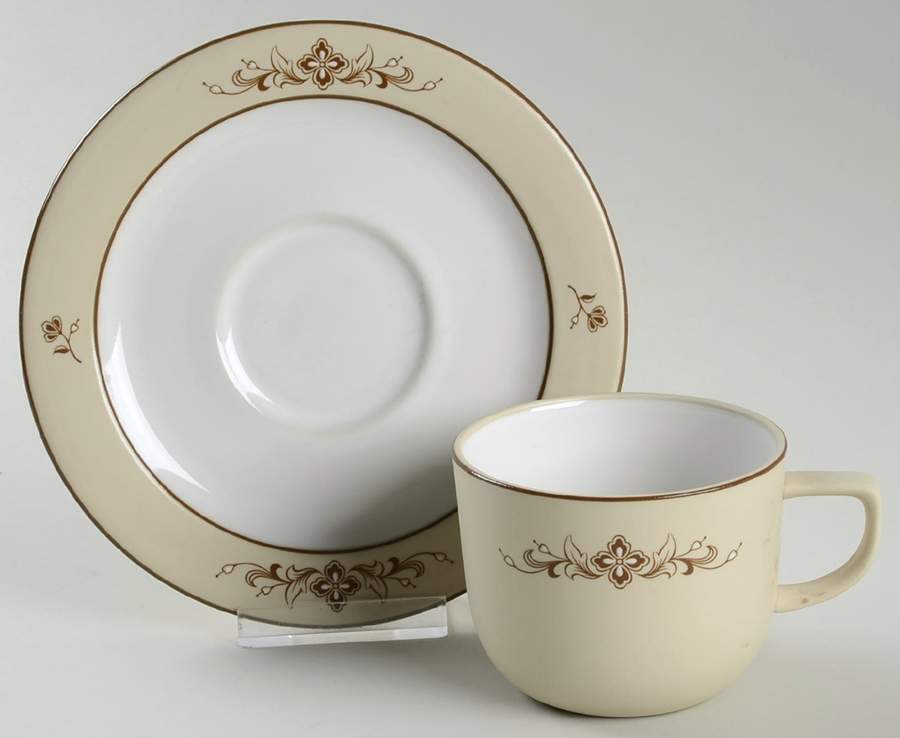 Celebration Brown Flat Cup & Saucer Set by Arita-1
