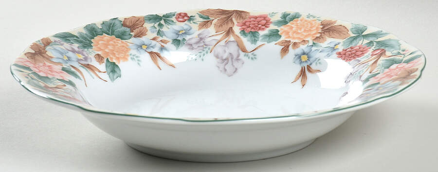 Country Garden Large Rim Soup Bowl by Arita-1