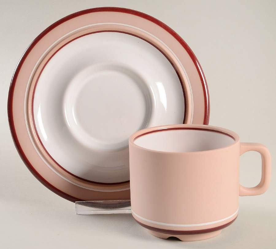 Genesis Mauve Flat Cup & Saucer Set by Arita-1