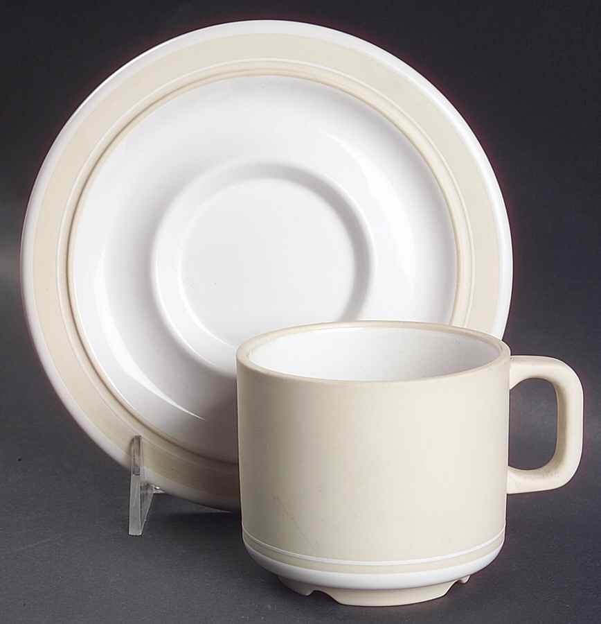 Genesis Sand Flat Cup & Saucer Set by Arita-1