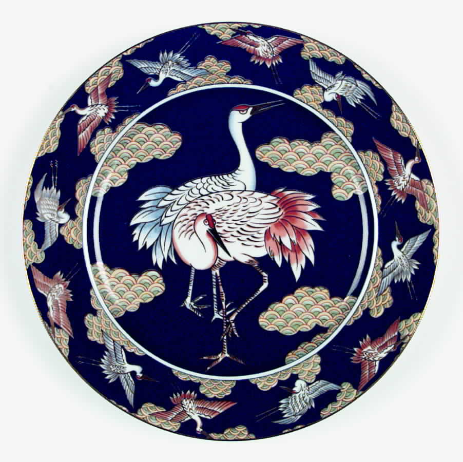 Golden Sagi Dinner Plate by Arita-1