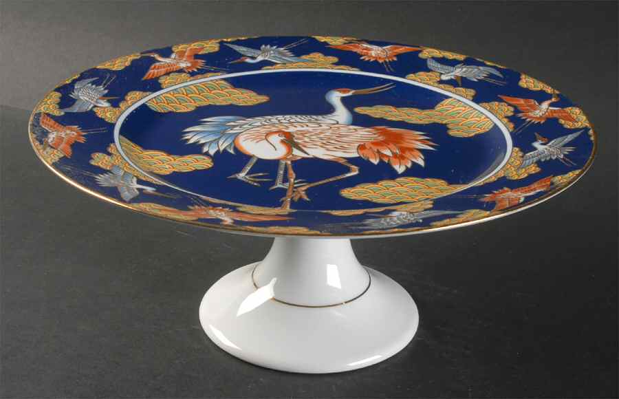 Golden Sagi 10" Diameter Pedestal Cake Stand by Arita-1