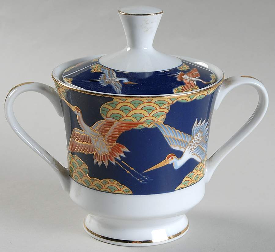 Golden Sagi Sugar Bowl & Lid by Arita-1