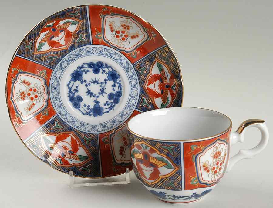 Imari Flat Cup & Saucer Set by Arita-1