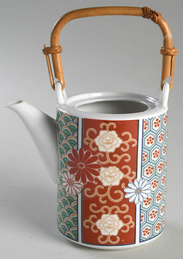 Imari Fan Mini Teapot No Lid by Arita-1