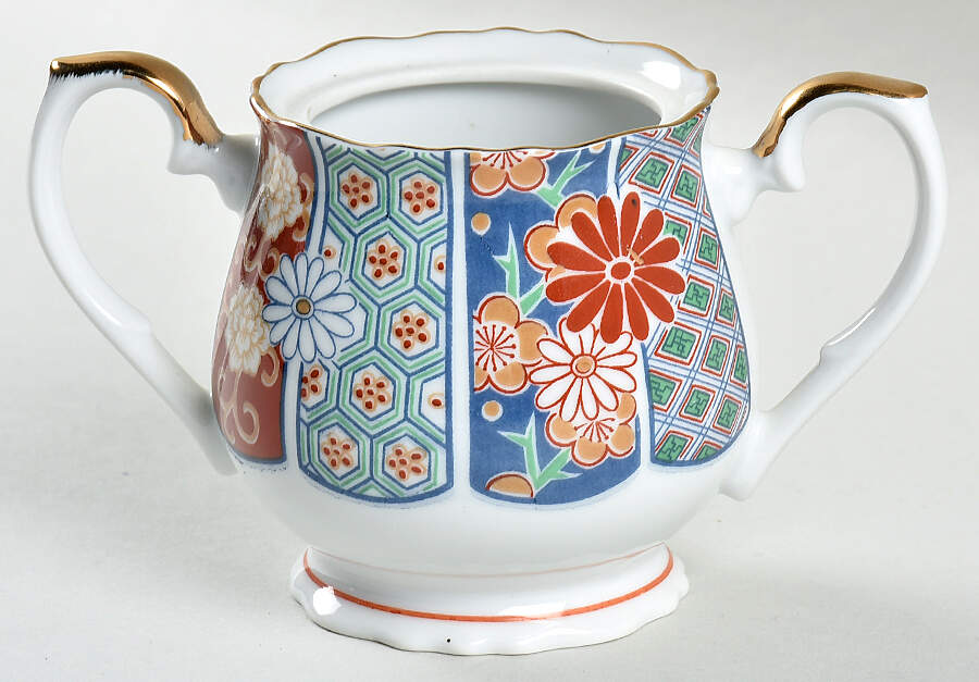 Imari Fan Sugar Bowl No Lid by Arita-1
