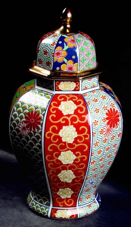 Imari Fan Large Ginger Jar & Lid by Arita-1