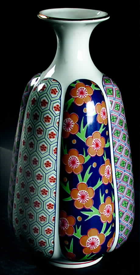 Imari Fan 11" Vase by Arita-1