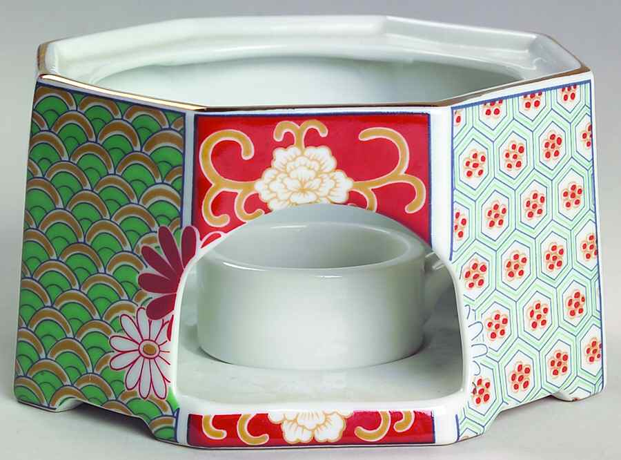 Imari Fan Warmer Stand & Burner by Arita-1