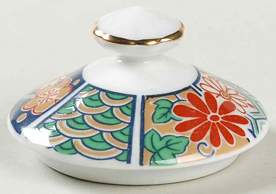 Imari Fan Lid for Sugar Bowl by Arita-1