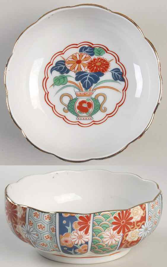 Imari Fan Dip Bowl for Chip & Dip Set by Arita-1