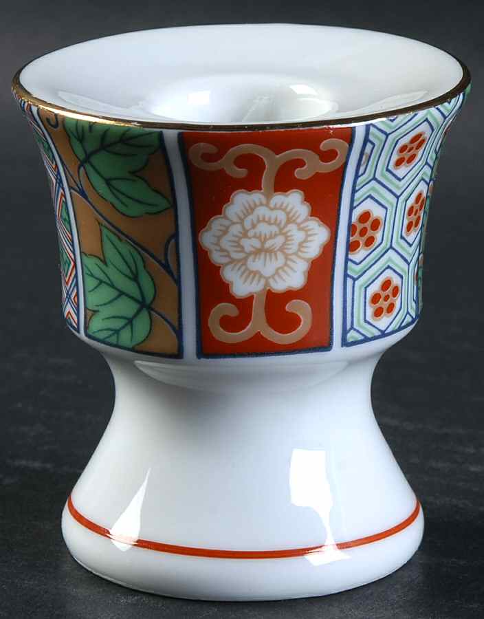 Imari Fan Single Light Candlestick by Arita-1