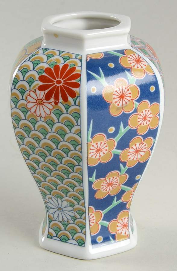 Imari Fan Small Temple Jar No Lid by Arita-1