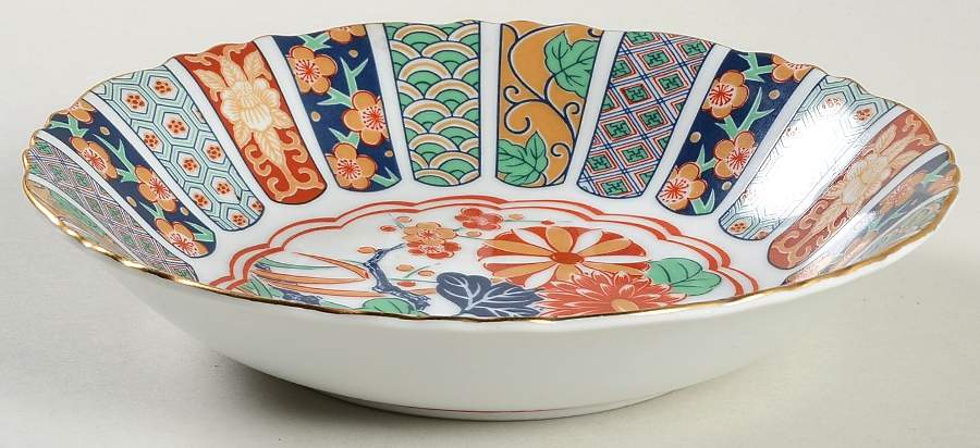 Imari Fan Coupe Soup Bowl by Arita-1