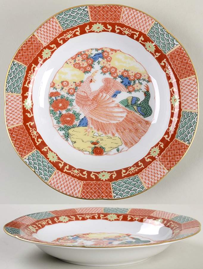Imari Peacock Large Rim Soup Bowl by Arita-1