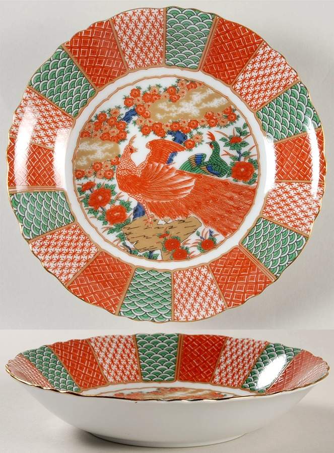Imari Peacock Coupe Soup Bowl by Arita-1