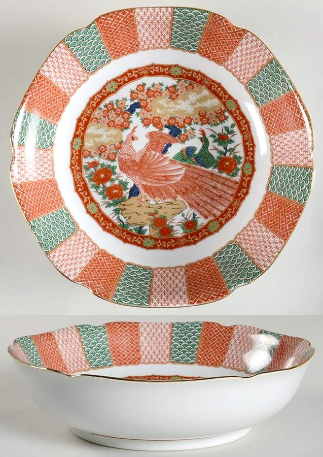 Imari Peacock 9" Round Vegetable Bowl by Arita-1