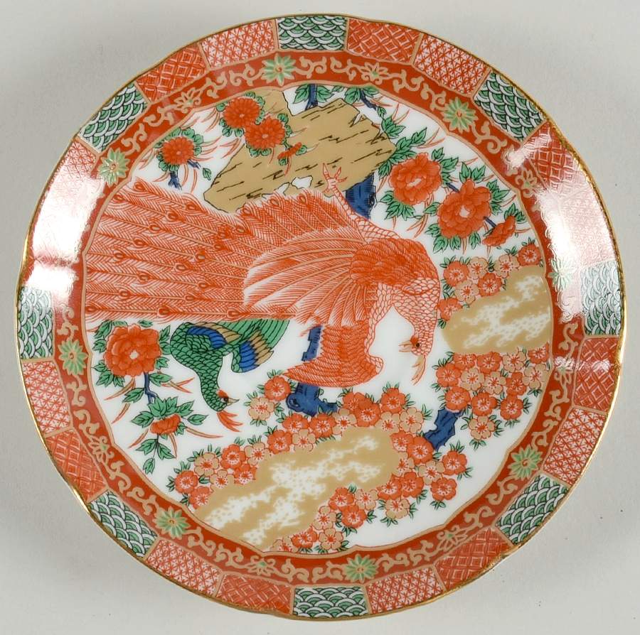 Imari Peacock Saucer for Flat Cup by Arita-1