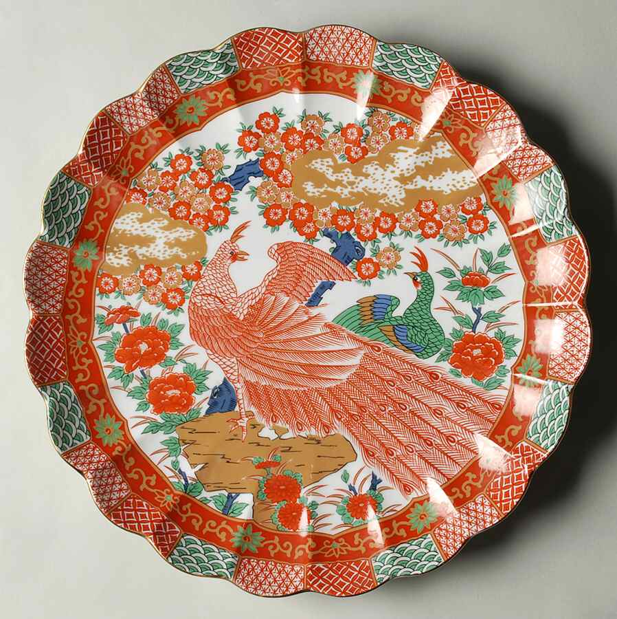 Imari Peacock 12" Chop Plate (Round Platter) by Arita-1