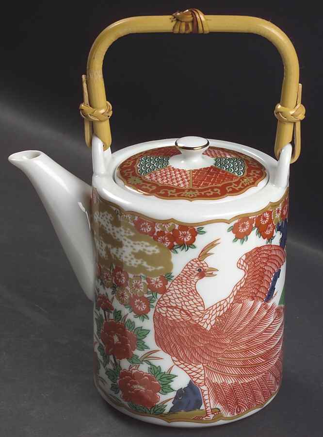 Imari Peacock Mini Teapot & Lid w/Top Handle by Arita-1