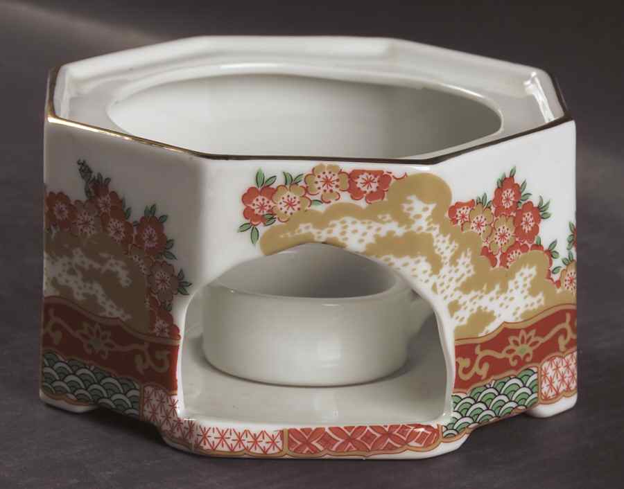 Imari Peacock Warmer Stand & Burner by Arita-1
