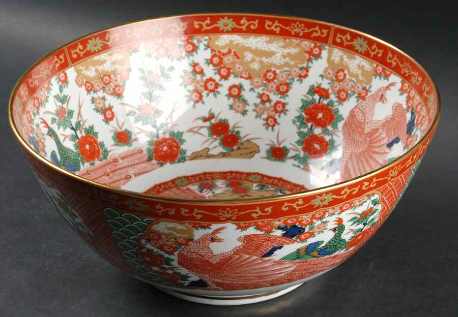 Imari Peacock 12" Large Salad Serving Bowl by Arita-1