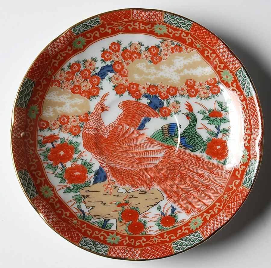 Imari Peacock Saucer by Arita-1