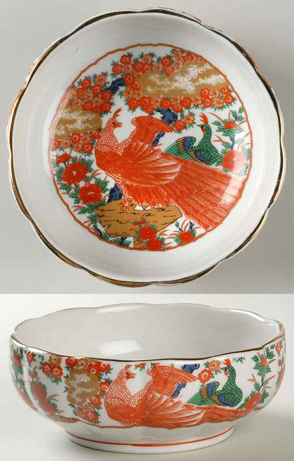 Imari Peacock Coupe Cereal Bowl by Arita-1