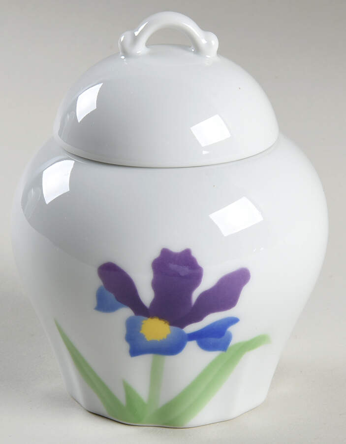 Iris Sugar Bowl & Lid by Arita-1