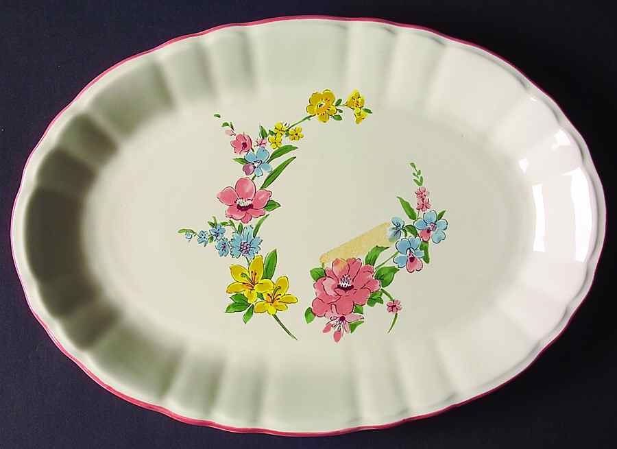 Minuet 12" Oval Serving Platter by Arita-1