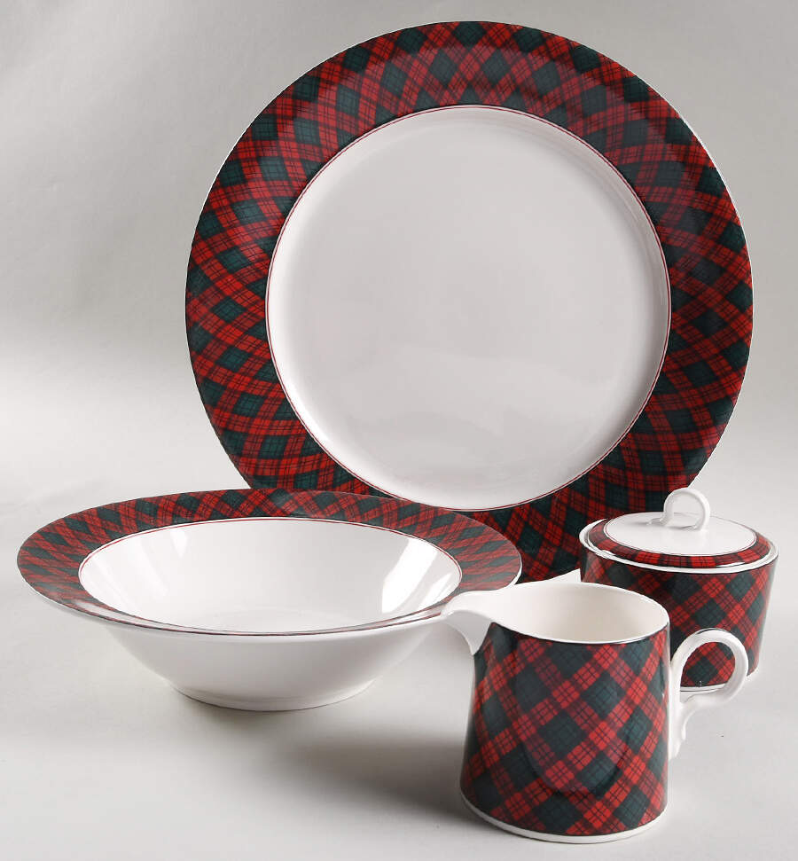 Tartan Plaid 5 Piece Hostess Set by Arita-1