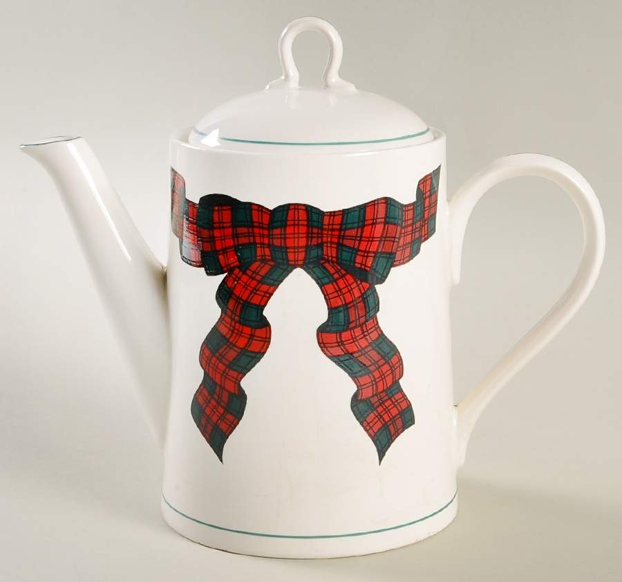 Tartan Plaid Coffee Pot & Lid by Arita-1
