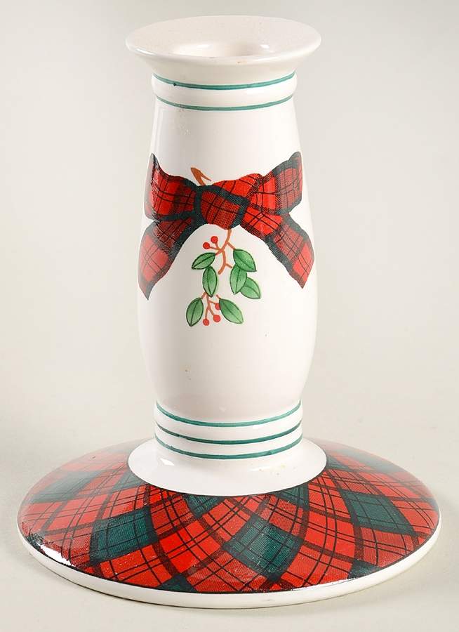 Tartan Plaid 5" Candlestick by Arita-1