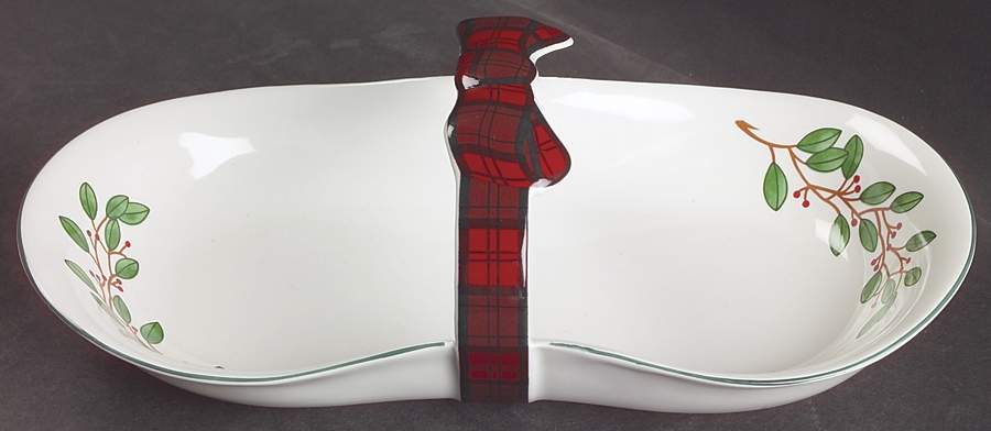 Tartan Plaid Handled Candy Dish by Arita-1