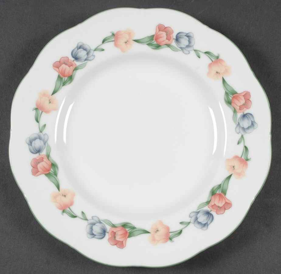 Tulip Garland Salad Plate by Arita-1