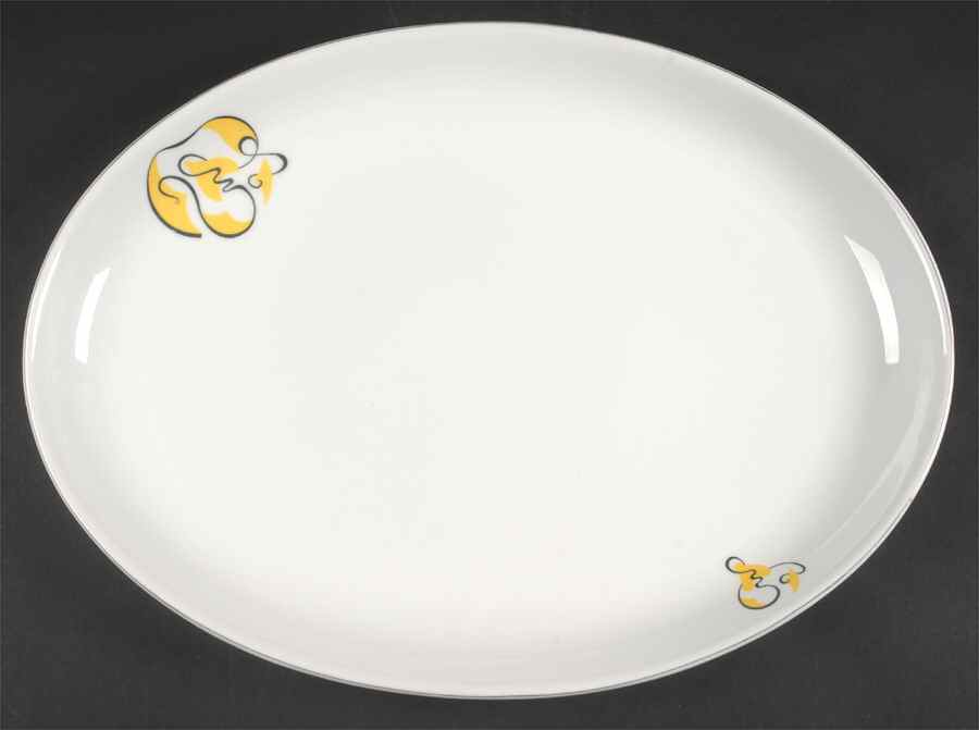 Abstract Gray 16" Oval Serving Platter by Arzberg-1