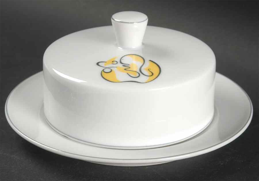 Abstract Gray Round Covered Butter by Arzberg-1