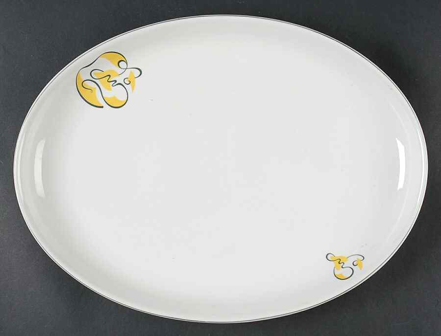 Abstract Gray 15" Oval Serving Platter by Arzberg-1
