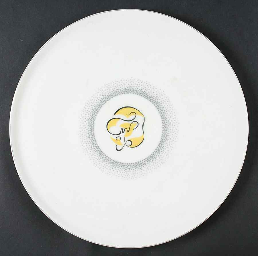 Abstract Gray Round Torte Plate by Arzberg-1
